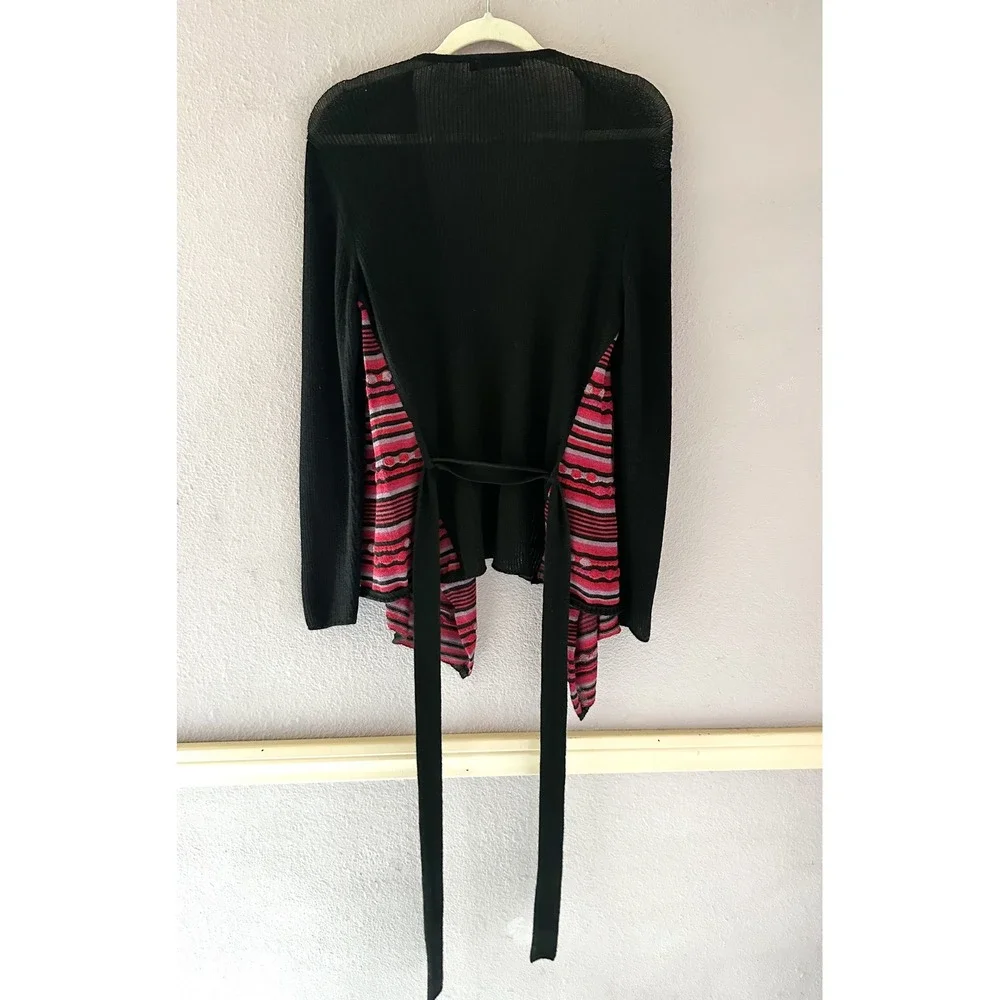 SOL Open Front Waterfall Cardigan Nordic‎ Belted Baby Alpaca Silk Size Medium
